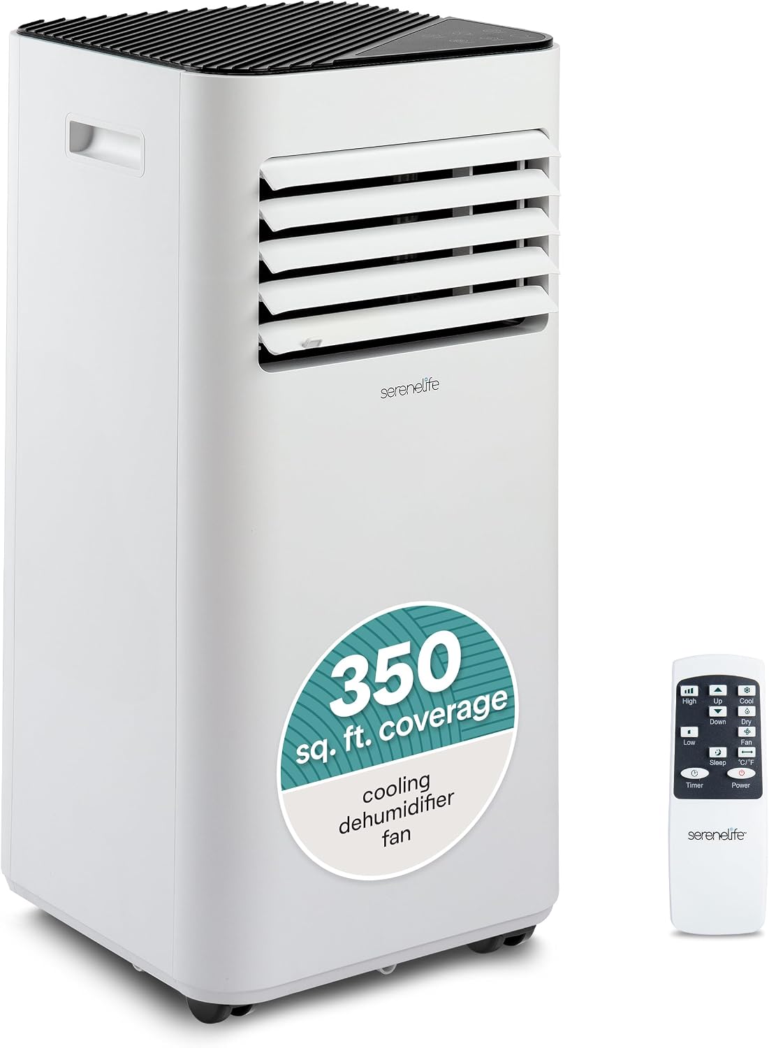 SereneLife Portable Air Conditioner 8,000 BTU with Built-in Dehumidifier -...