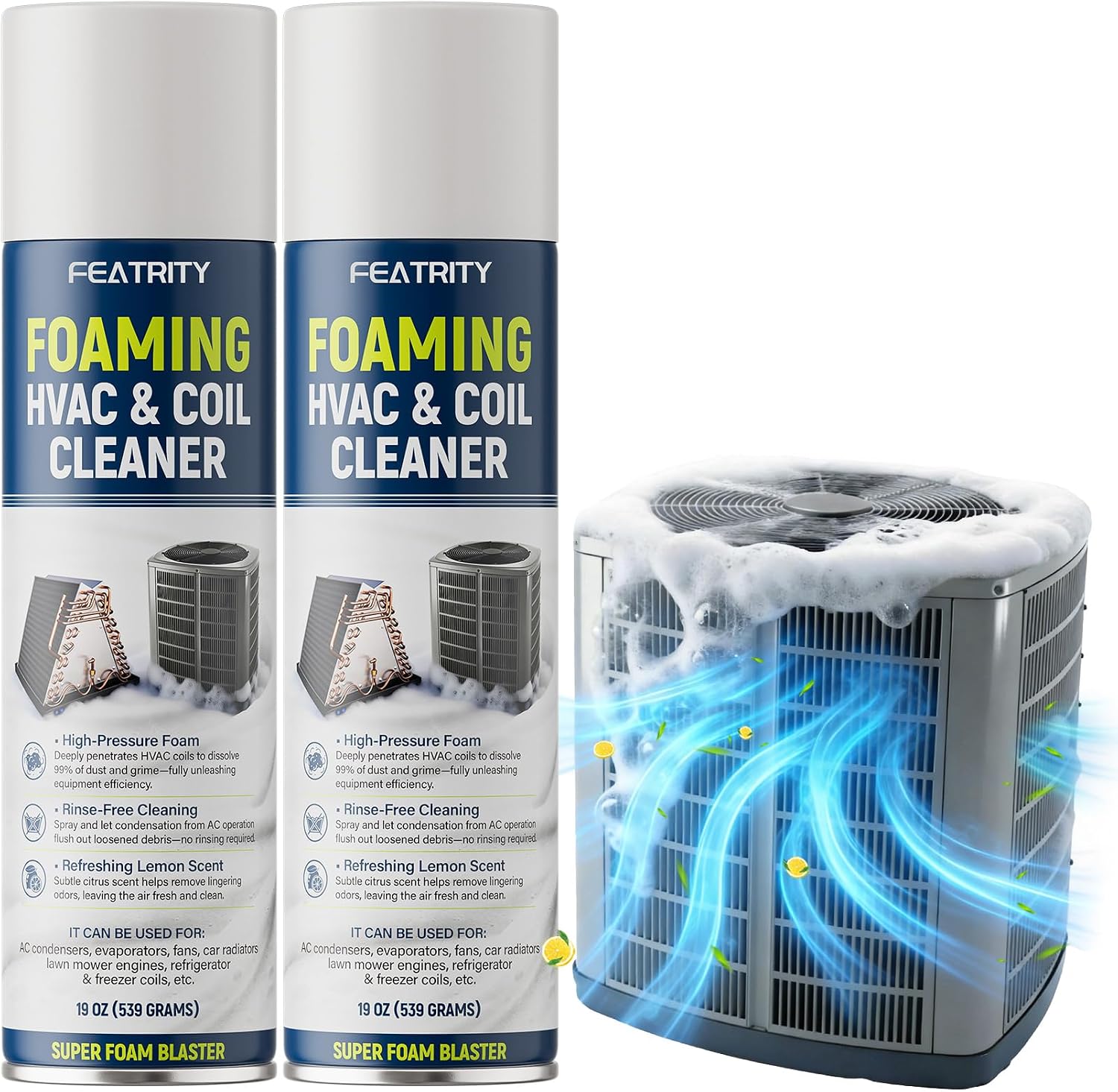 Foaming AC Coil Cleaner: 38oz for Evaporators & Condensers